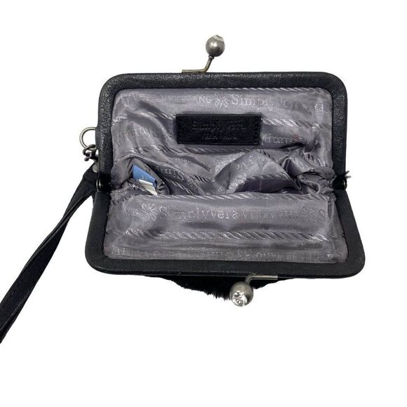 Simply Vera Wang wristlet bag black faux fur BoxU - Picture 4 of 4